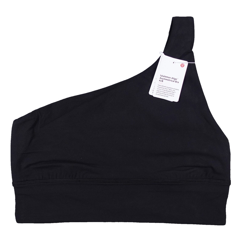 New Lululemon Size 6 Align Asymmetrical Bra A/B Light Support BLK Black $58
